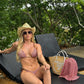 Biquini Scarlett Tricot Cartagena Marrom/Rosa