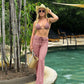 Biquini Scarlett Tricot Cartagena Marrom/Rosa