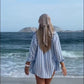 Camisa Mikonos Listrada Azul Candy/Off White