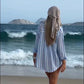 Camisa Mikonos Listrada Azul Candy/Off White