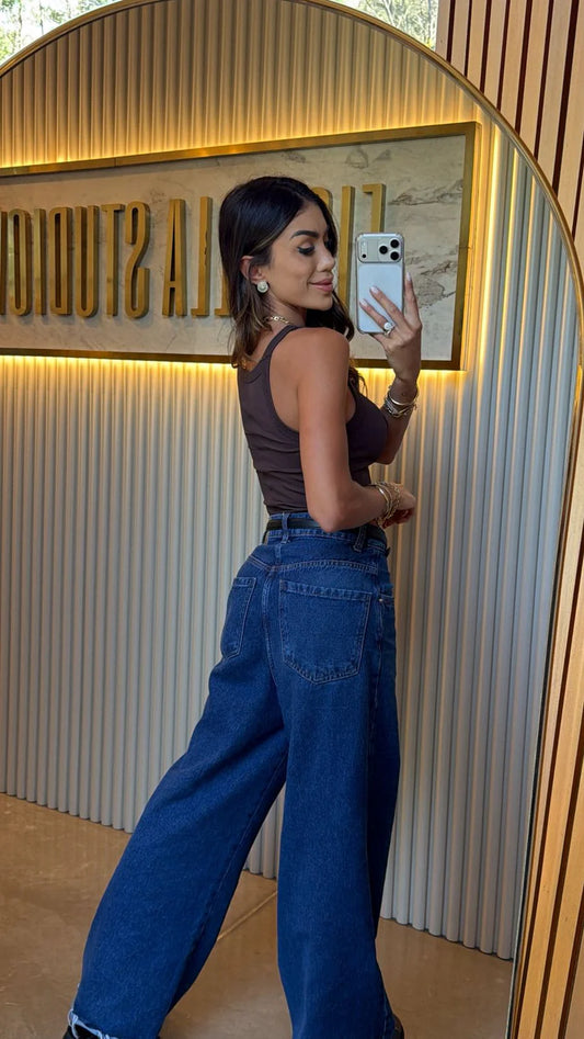 Regata Cropped Canelada Marrom