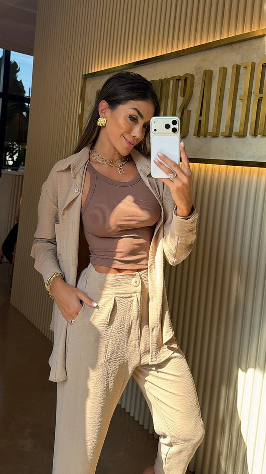 Camisa Florenza Mocca Mousse