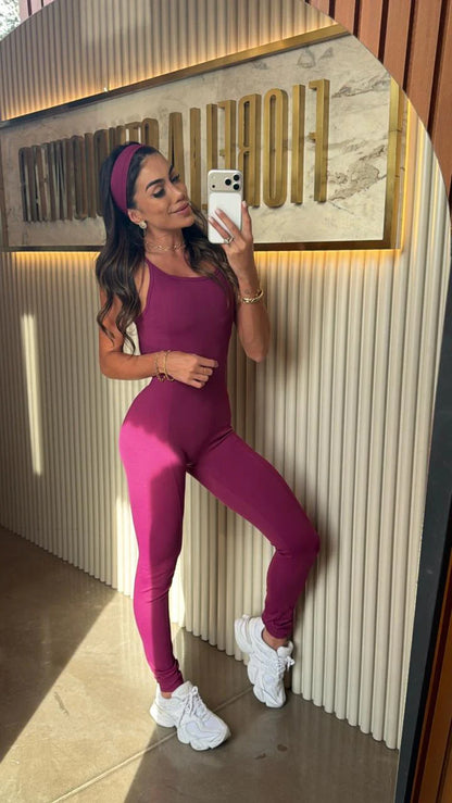 Macacão Celina Slim Bordô