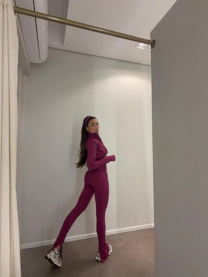 Legging Celina Flare Bordô