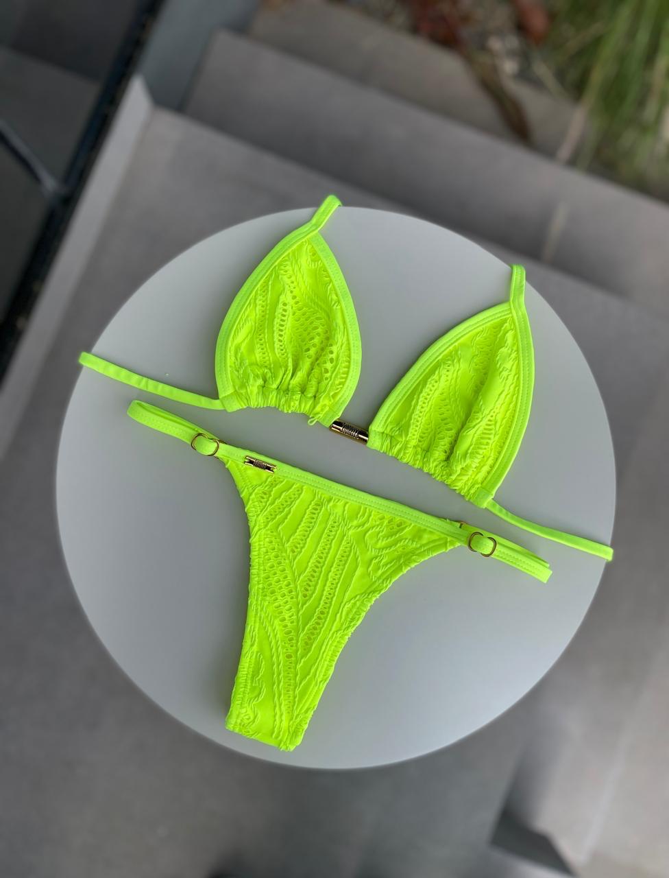 Biquini Anitta Renda Amarelo Neon