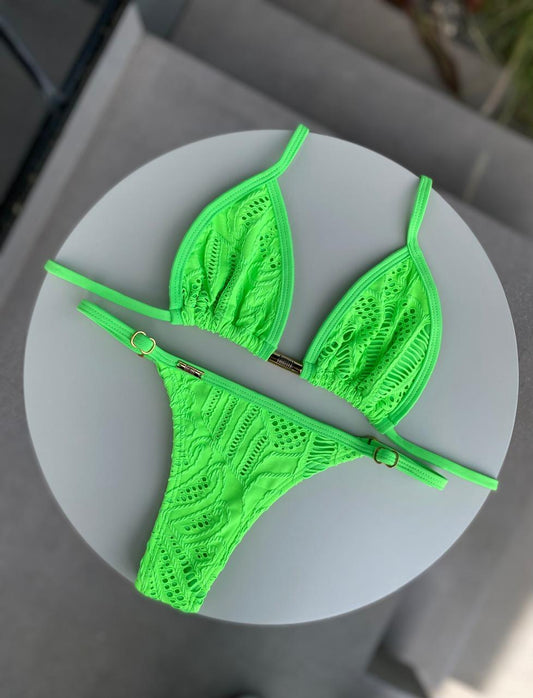 Biquini Anitta Renda Verde Neon