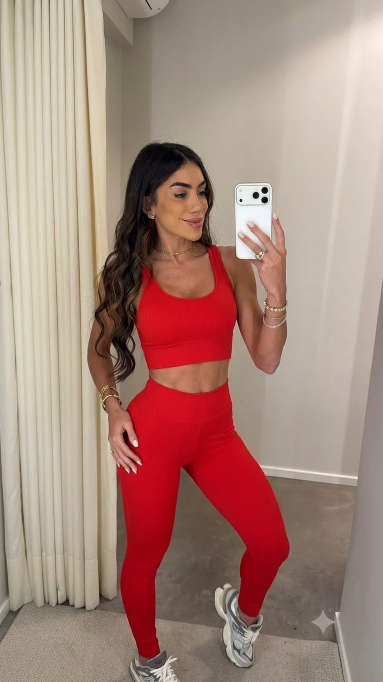 Legging Maria Antonia Slim Vermelha