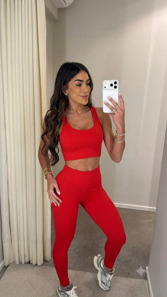 Legging Maria Antonia Slim Vermelha