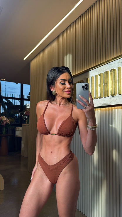 Biquini Genova Colméia Chocolate