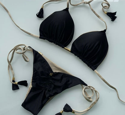 Biquini Elloah Glow Preto/Dourado