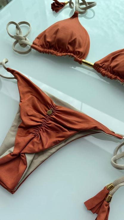 Biquini Elloah Glow Cobre/Dourado