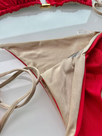Biquini Elloah Glow Vermelho/Dourado