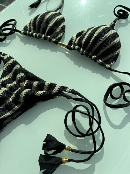 Biquini Elloah Tricot Bali Preto/Nude