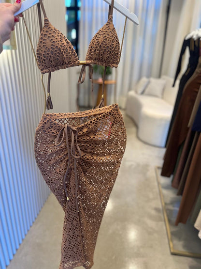 Saia Midi Coconut Azul Candy