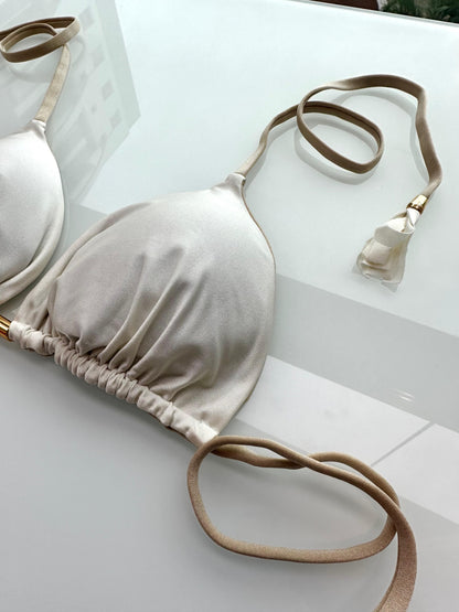 Biquini Elloah Glow Off White/Dourado