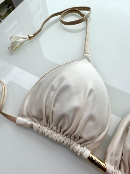 Biquini Elloah Glow Off White/Dourado