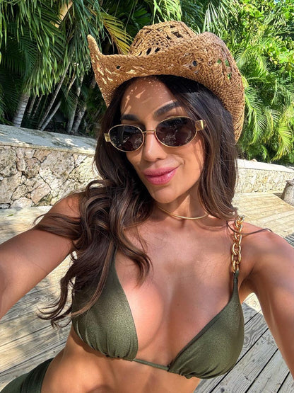 Biquini Maitê Correntes Glow Verde Musgo