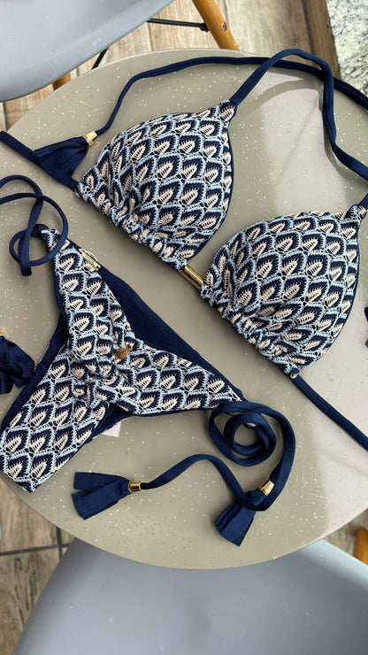 Biquini Elloah Tricot Cartagena Azul Marinho