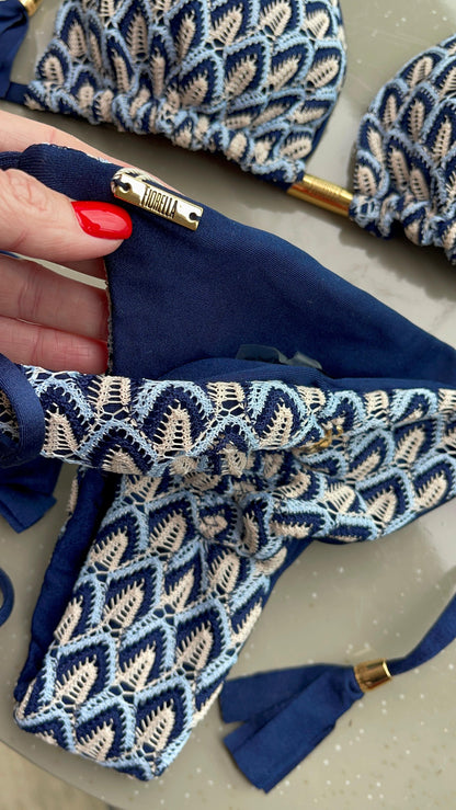 Biquini Elloah Tricot Cartagena Azul Marinho