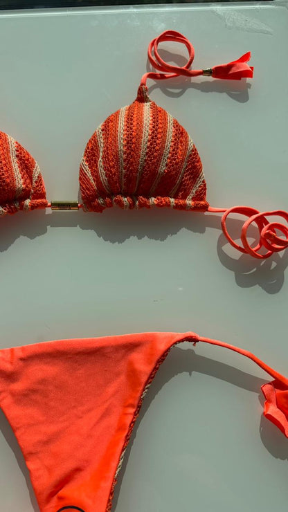 Biquini Elloah Tricot Bali Laranja/Nude