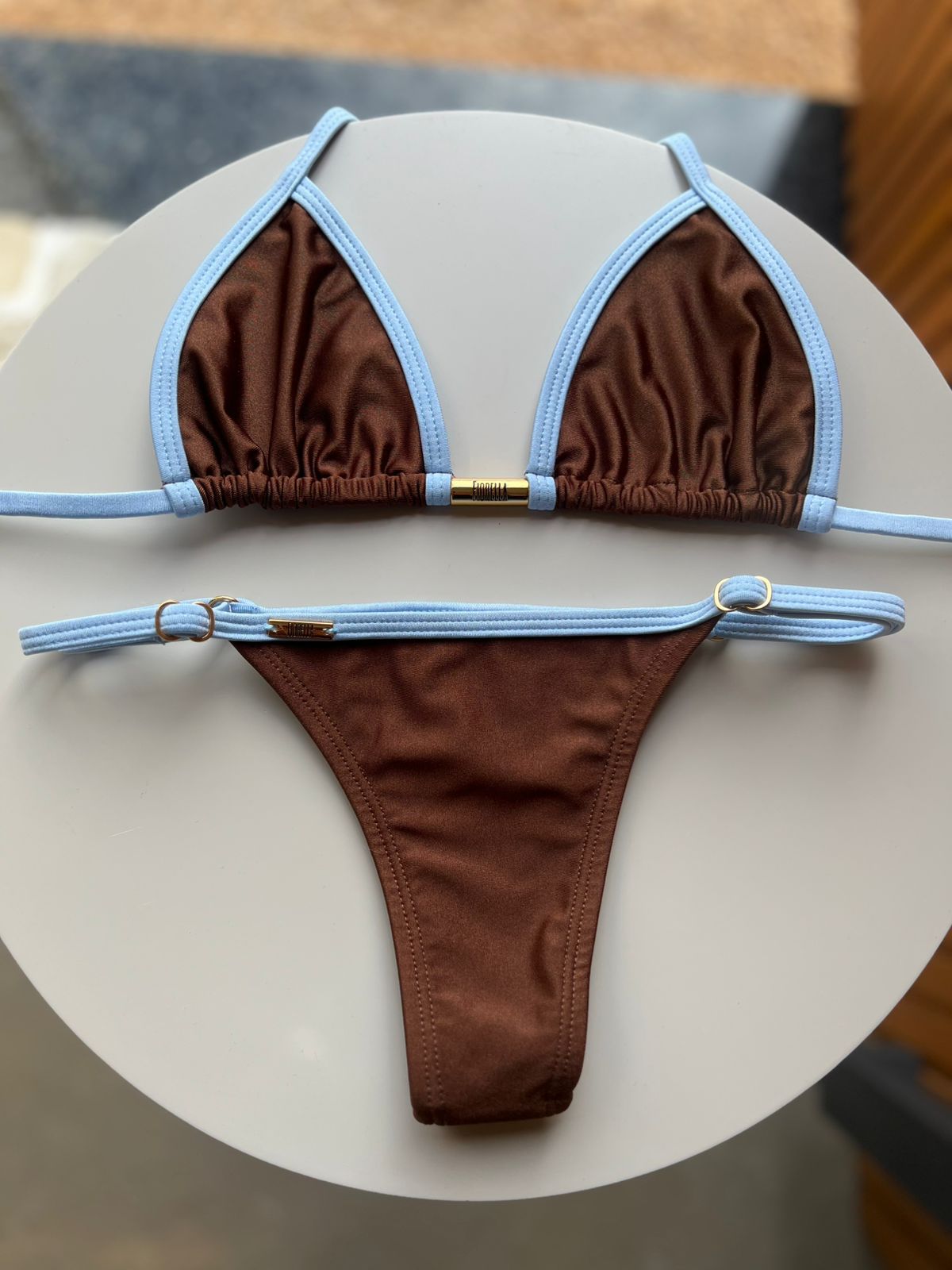 Biquini Anitta Glow Marrom/Azul Candy