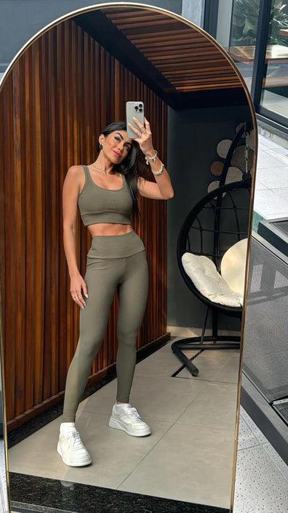 Legging Fiorella Canelada Verde Musgo