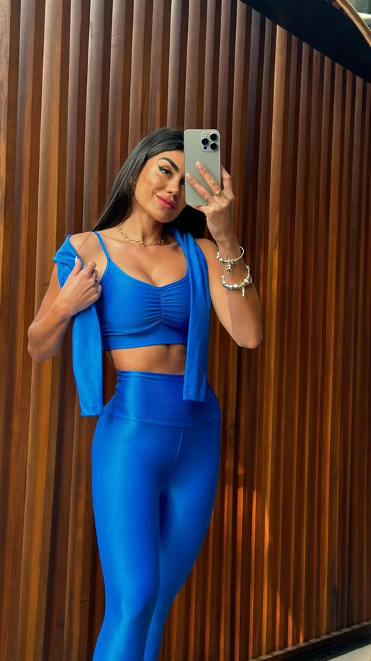 Legging Fiorella Microcanelada Azul Royal