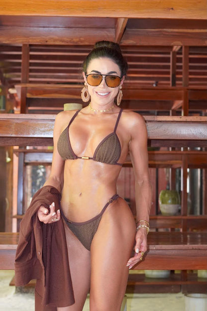 Biquini Anitta Crochê Tulum Marrom