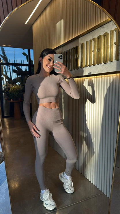 Cropped Fiorella Canelado Mocca