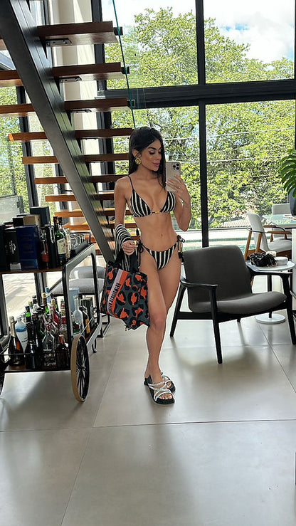 Biquini Fiorella Geovanella Tricot Bali Preto/Nude