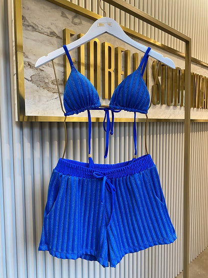 Short Fiorella Lotus Azul Royal
