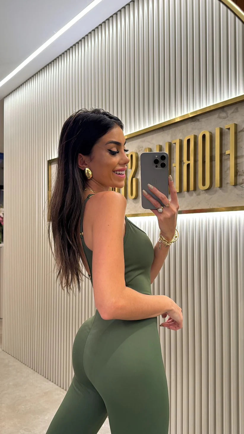 Macacão Serena Poliamida Verde Musgo