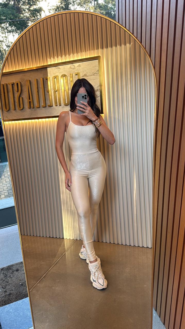 Macacão Serena Microcanelado Off White