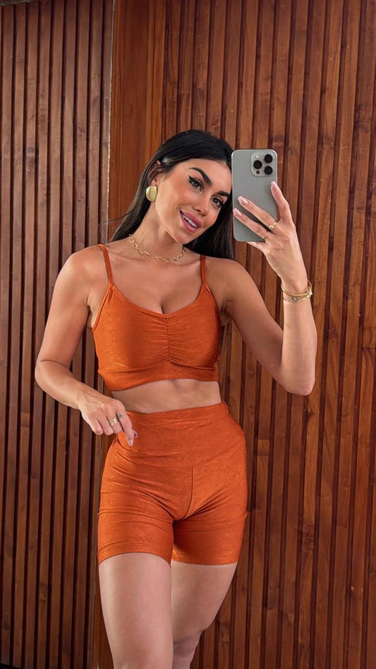 Shorts Fiorella Microcanelado Gold