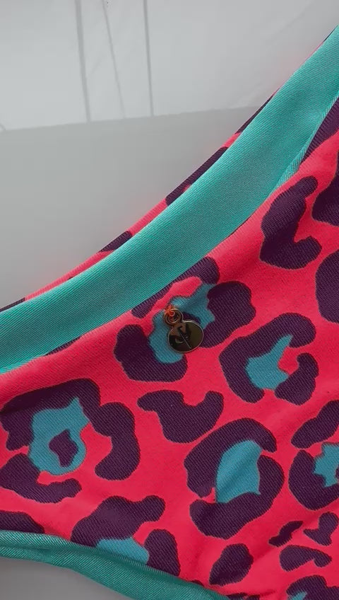 Biquíni Fiorella Camélia Animal Print Orange/Tiffany