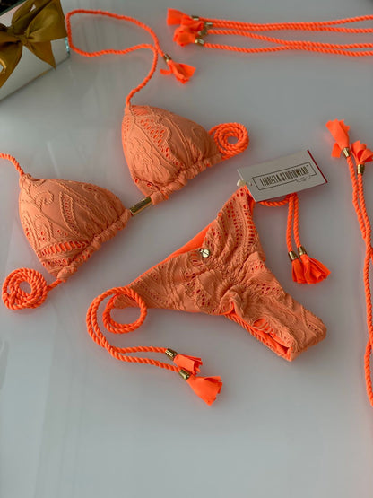 Biquini Fiorella Geovanella Renda Tangerina