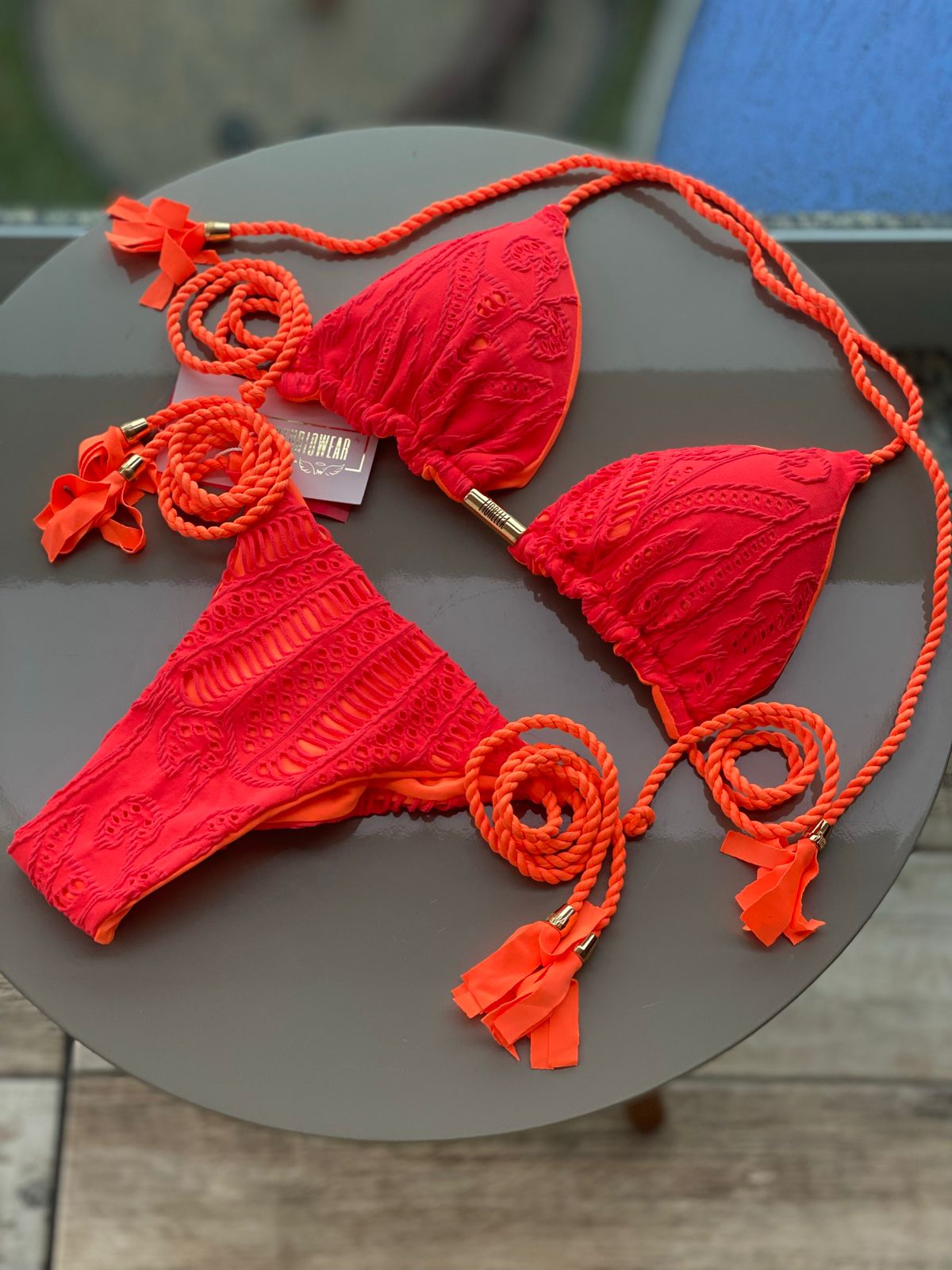 Biquini Geovanella Renda Laranja Neon