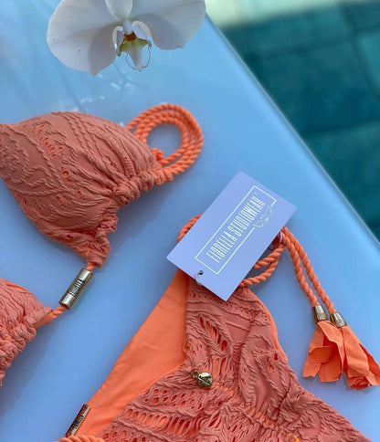 Biquini Fiorella Geovanella Renda Tangerina