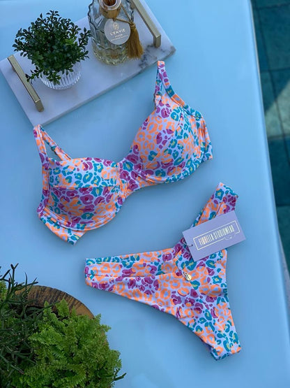 Biquini Fiorella Marry Animal Print Candy Color
