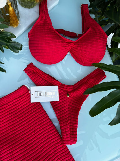 Saia Fiorella Lastex Vermelha