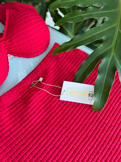 Saia Fiorella Lastex Vermelha