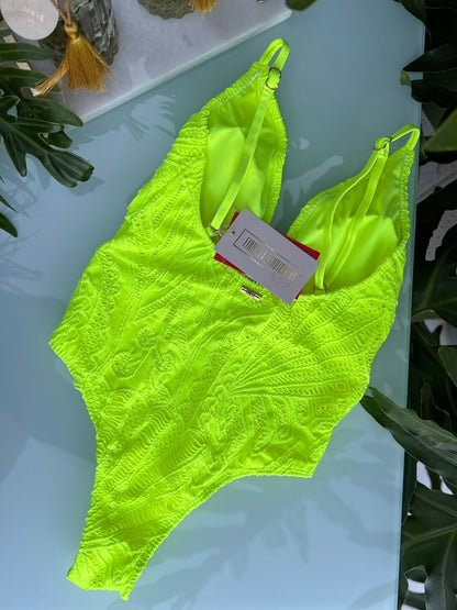 Body Fiorella Palloma Renda Amarelo Neon