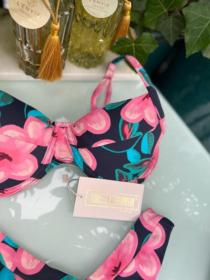 Biquini Fiorella Marry Floral Azul Marinho