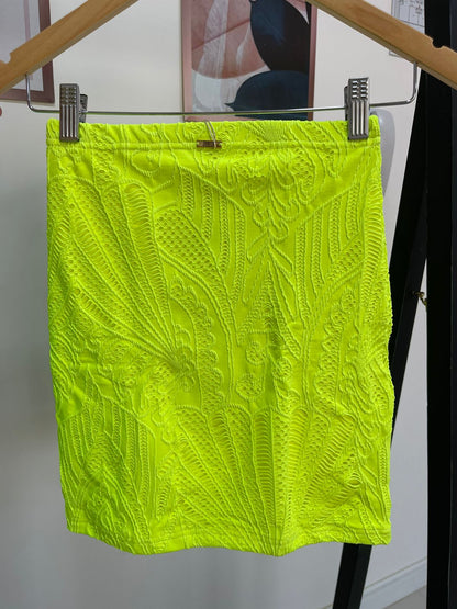 Saia Fiorella Renda Amarelo Neon