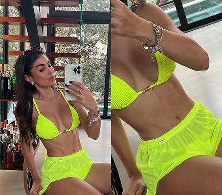 Short Fiorella Comfy Amarelo Neon