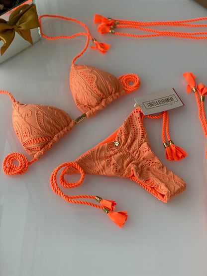 Biquini Fiorella Geovanella Renda Tangerina